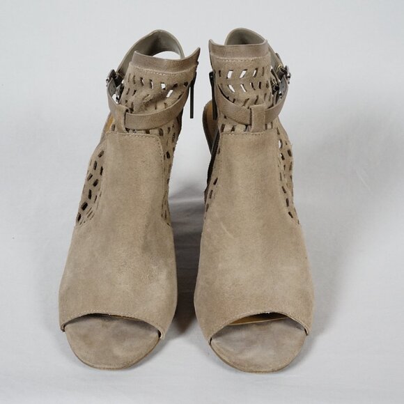 BCBGeneration Ankle Booties Peep Toe Block Heel Brown Leather Wo Size 10 M - Picture 3 of 8